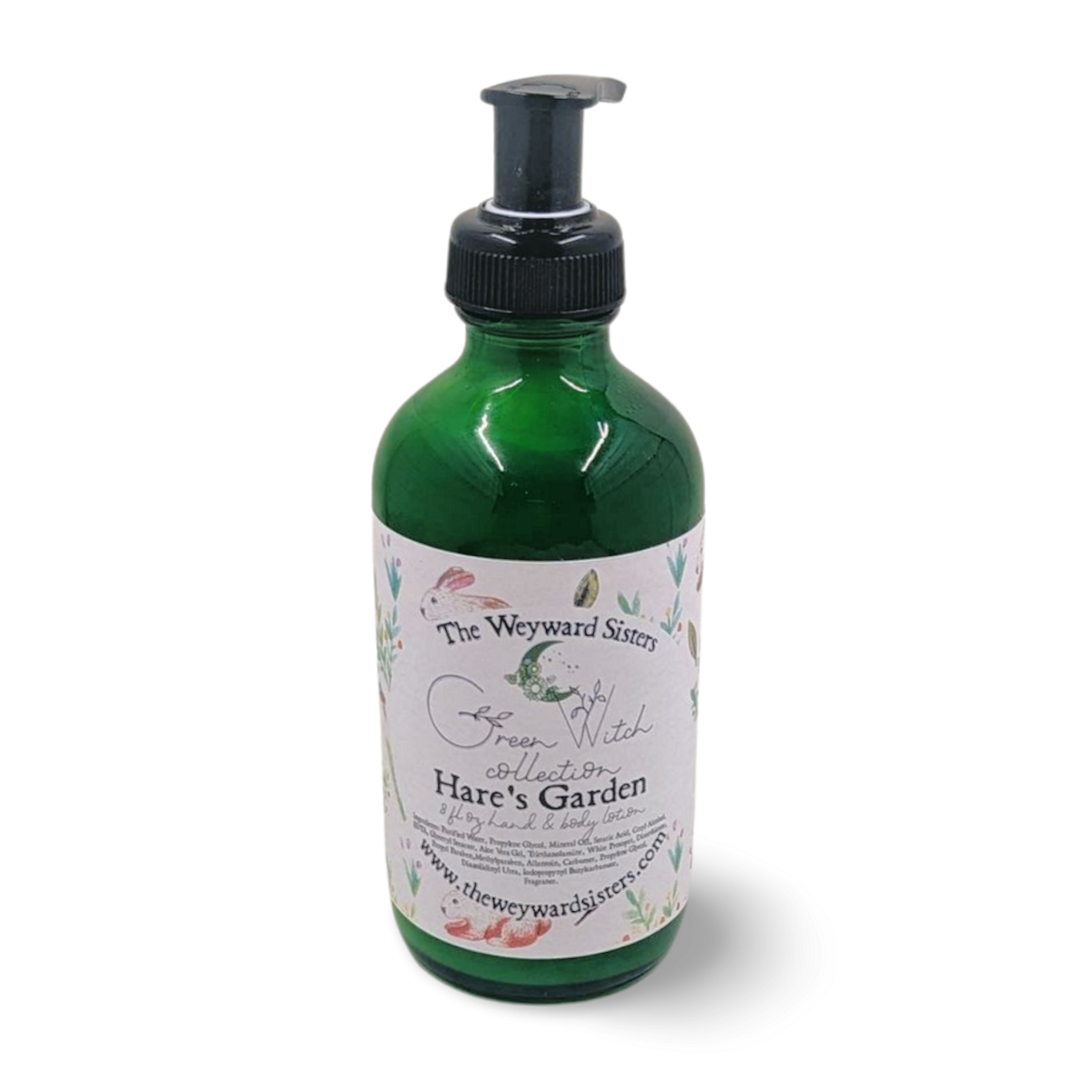 HARE'S GARDEN GREEN WITCH LOTION 8 OZ BOTTLE
